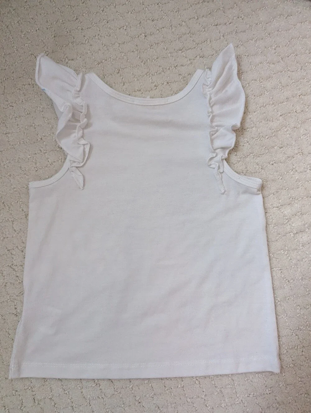 Girls Truly Me White Tank & Blue Striped Daisy Shorts Set
